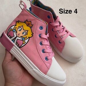 Super Mario Princess Peach  Big Girl High Top Sneakers